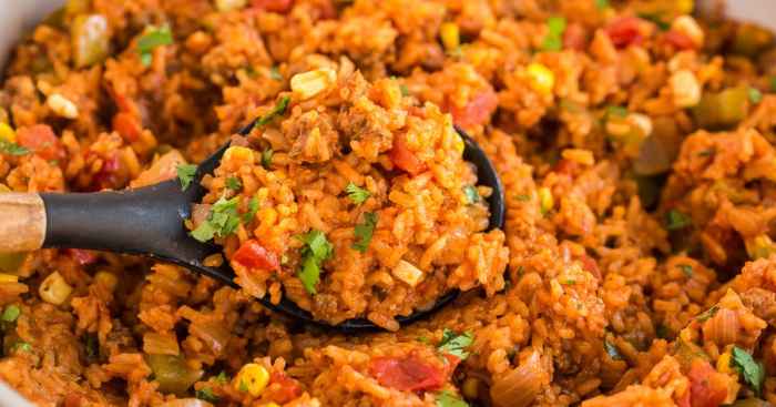 Spanish rice with ground beef