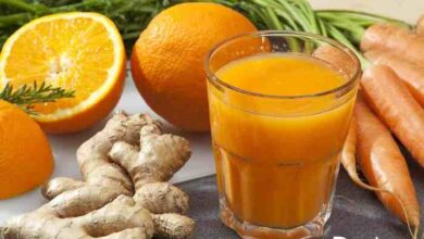 Orange carrot ginger juice