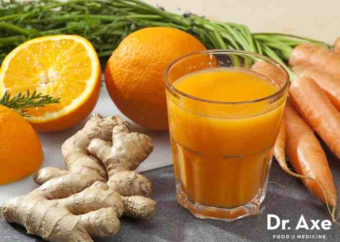 Orange carrot ginger juice