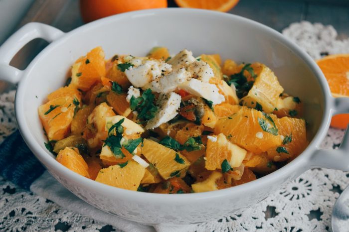 Turkish orange salad with mediterranean dressing