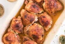 Oven fried chicken thighs