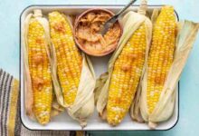 Oven roasted parmesan corn on the cob