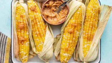 Oven roasted parmesan corn on the cob