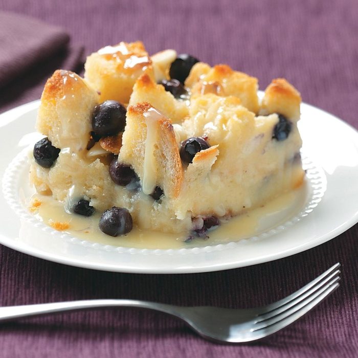 The best blueberry bread pudding