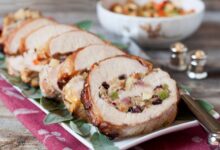 Stuffed and rolled pork tenderloin