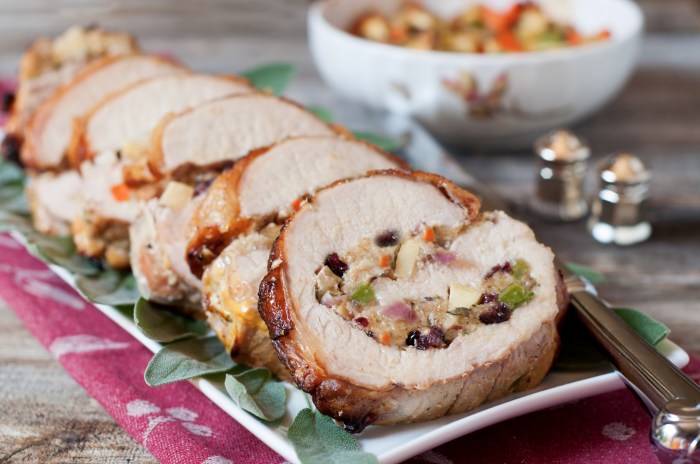 Stuffed and rolled pork tenderloin