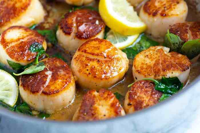 Breaded and fried scallops