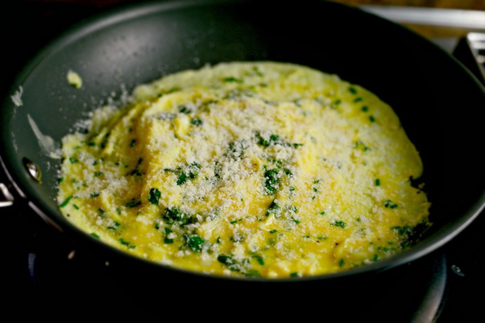 Parmalet crisp parmesan omelet