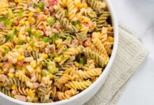 No mayo easy pasta salad