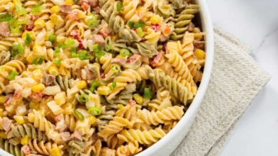 No mayo easy pasta salad