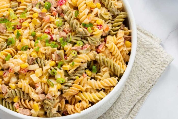 No mayo easy pasta salad