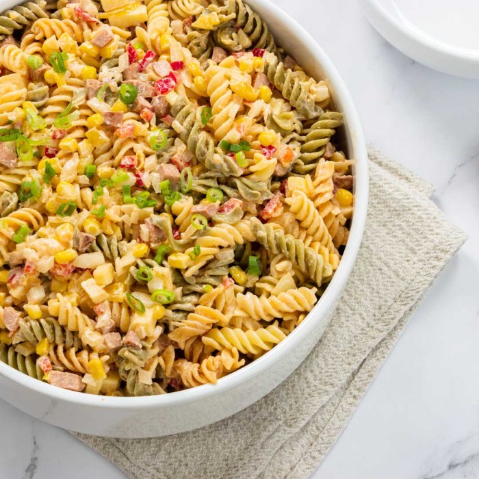 No mayo easy pasta salad