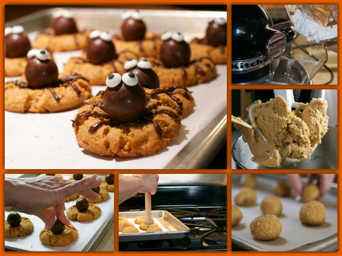 Peanut butter spider cookies