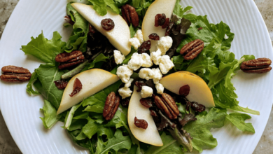 Blue cheese and dried cranberry tossed salad