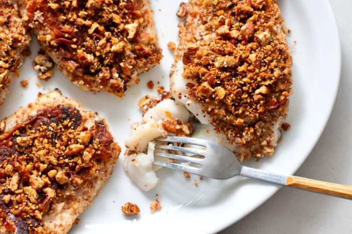 Utokias pecan coconut crusted fish