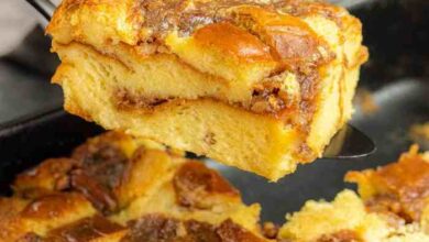 Easy pecan pie bread pudding