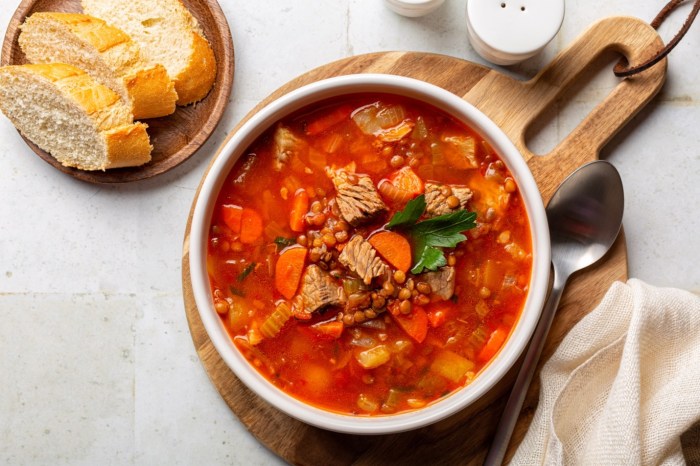 Lentils with ground beef and rice