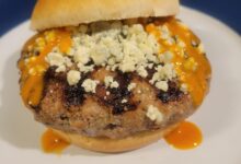 Mushroom blue cheese turkey burgers