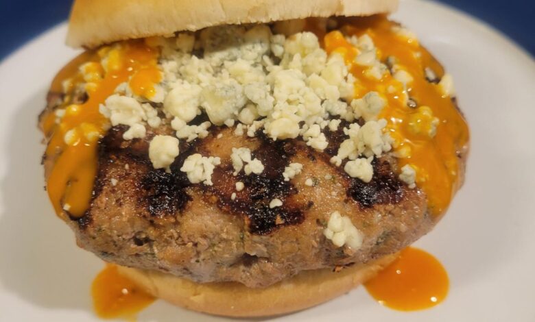 Mushroom blue cheese turkey burgers