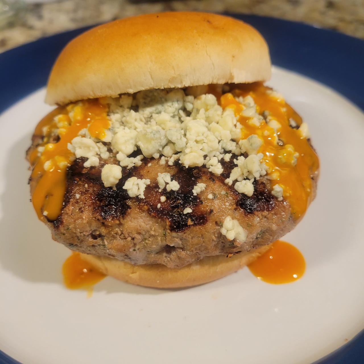 Mushroom blue cheese turkey burgers