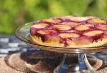 Plum blueberry upside down cake