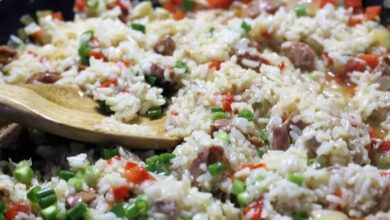 Pork chops and dirty rice