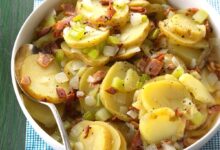 Traditional german warm potato salad