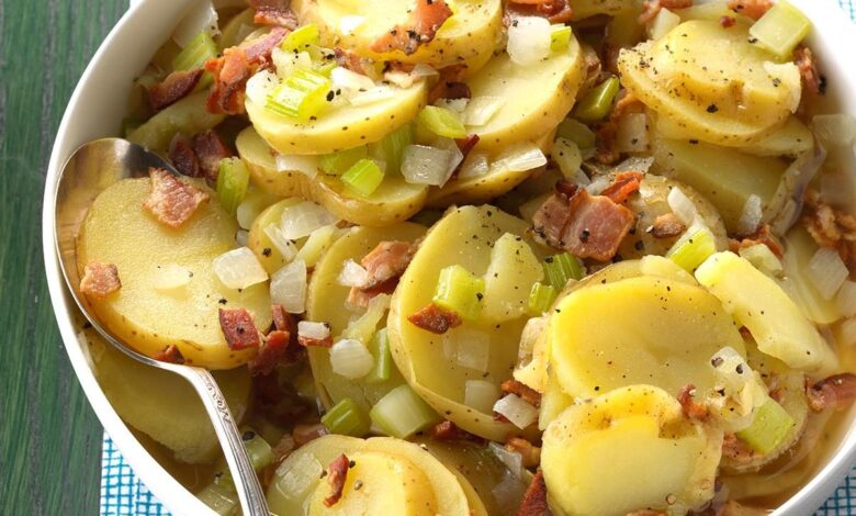 Traditional german warm potato salad