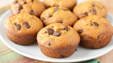 Pumpkin gut chocolate chip muffins