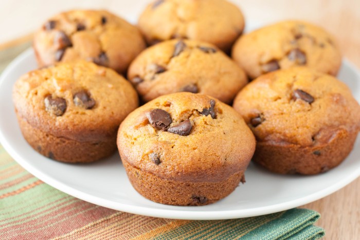 Pumpkin gut chocolate chip muffins