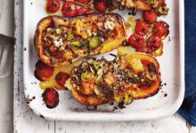 Ground beef stuffed butternut squash