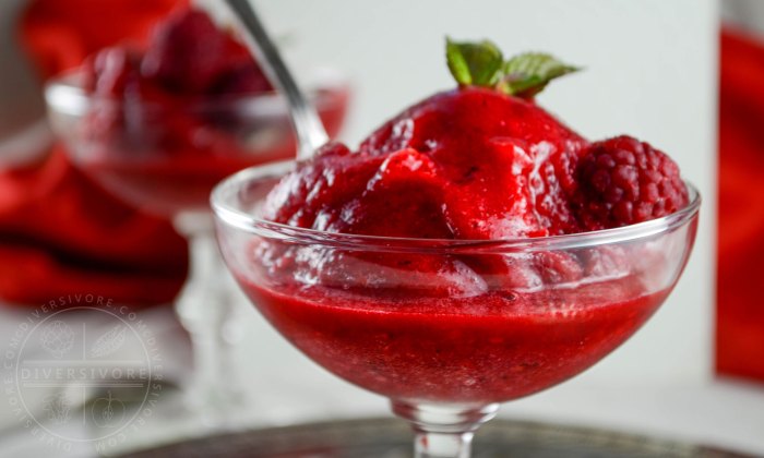 Raspberry sorbet or granita