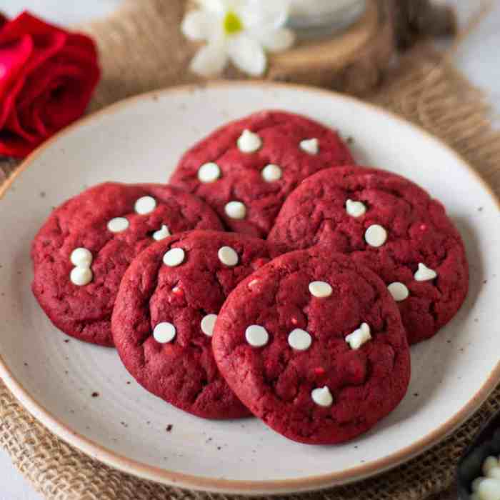 Velvet red cookies chocolate white chip