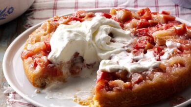 Maryanns upside down rhubarb cake