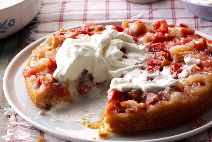 Maryanns upside down rhubarb cake