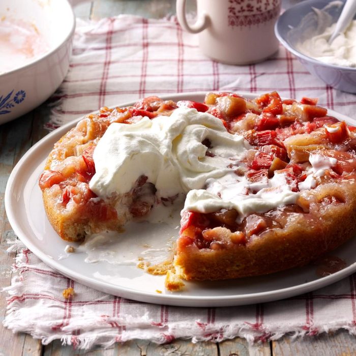 Maryanns upside down rhubarb cake