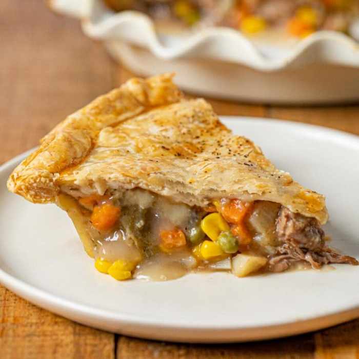 Pot pie with leftover pot roast and vegetables