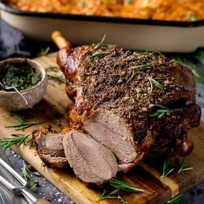 Roast leg of lamb