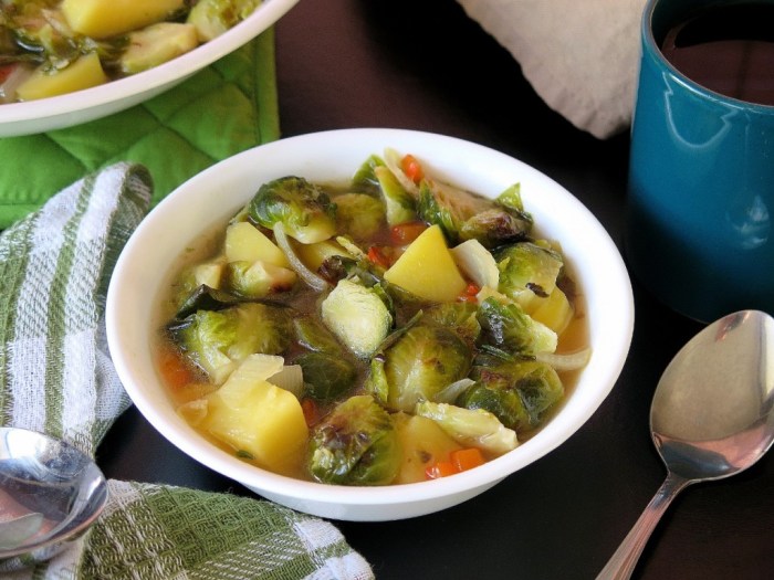 Cheesy roasted brussels sprouts soup