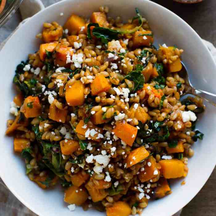 Butternut squash farro and kale