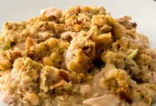 Rotisserie chicken and stuffing casserole