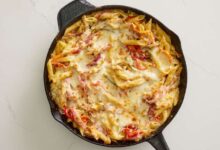 Chicken fajita pasta bake