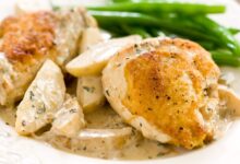 Chicken normandy escalope de poulet a la normande