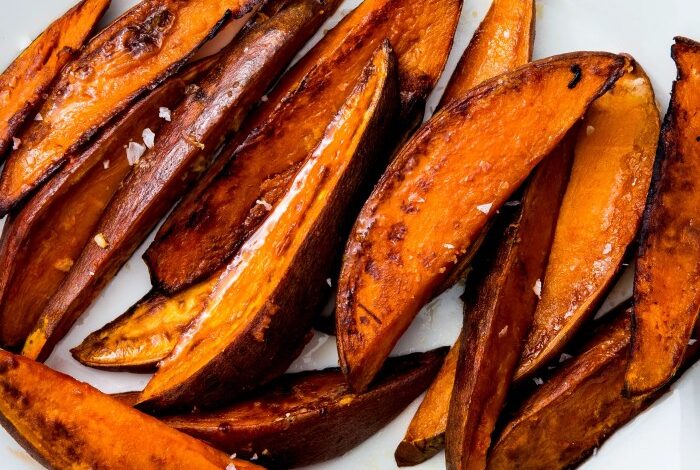 Oven roasted sweet potatoes