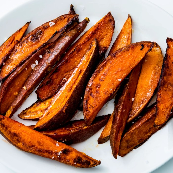 Oven roasted sweet potatoes