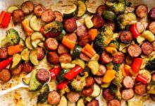 Sausage and vegetable sheet pan dinner