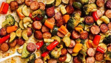 Sausage and vegetable sheet pan dinner