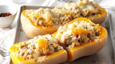 Sausage stuffed butternut squash