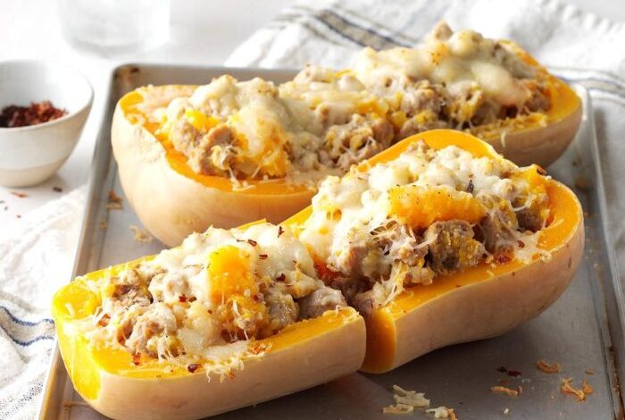 Sausage stuffed butternut squash