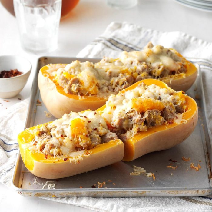 Sausage stuffed butternut squash